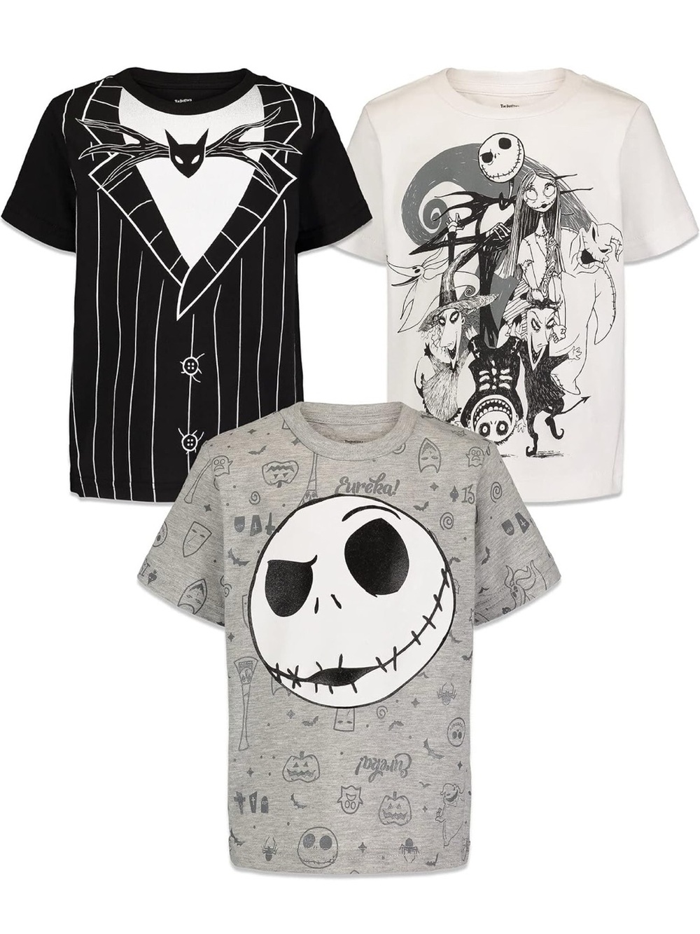 Disney The Nightmare Before Christmas Kids Tee Pack - Black, White, Gray